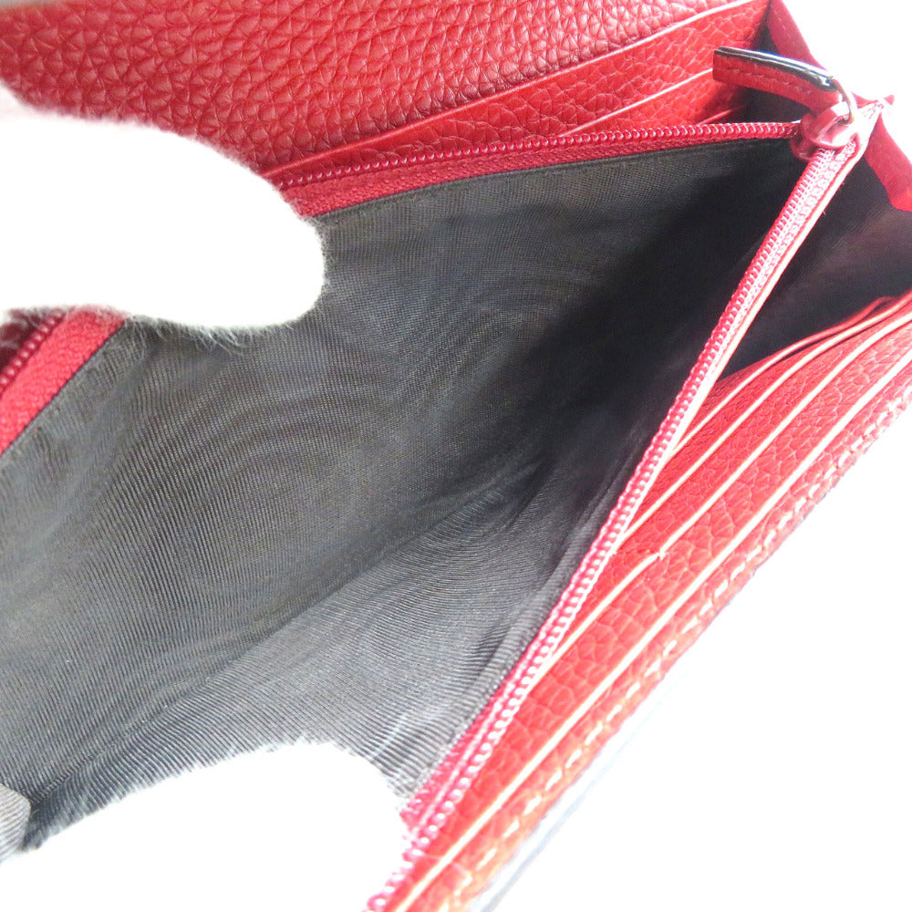 GUCCI Long Wallet Leather Red Animalier Continental