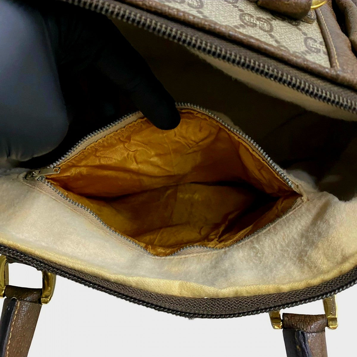 GUCCI Boston Duffel bag leather Brown