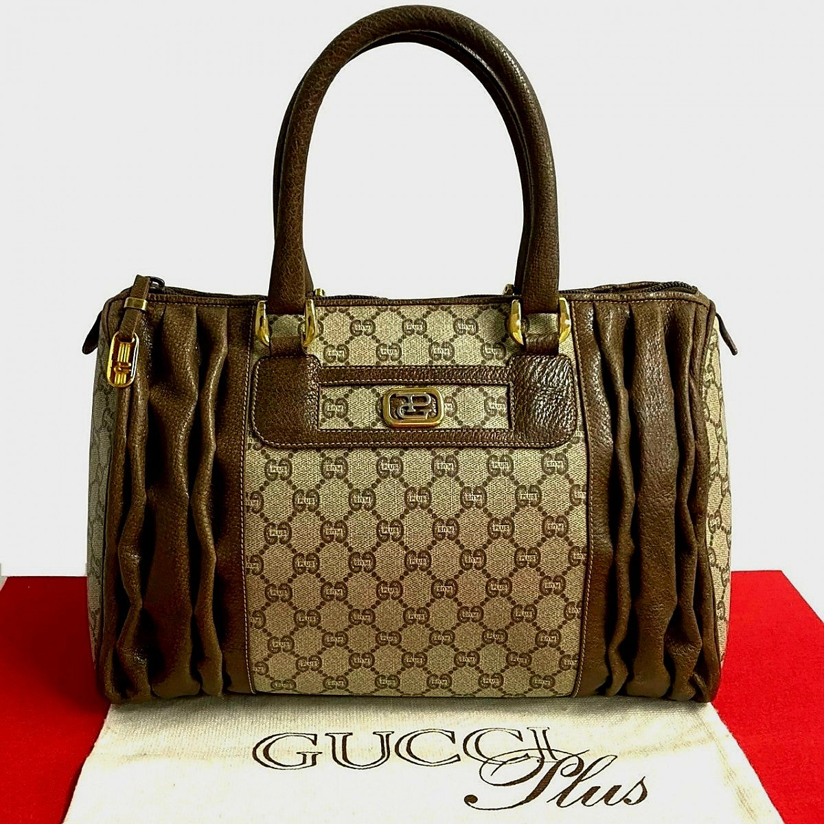 GUCCI Boston Duffel bag leather Brown