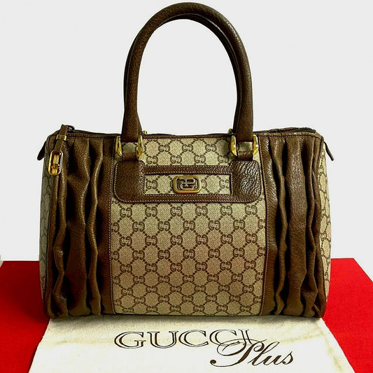 GUCCI Boston Duffel bag leather Brown