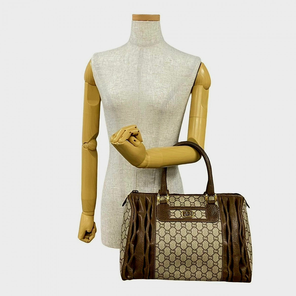 GUCCI Boston Duffel bag leather Brown