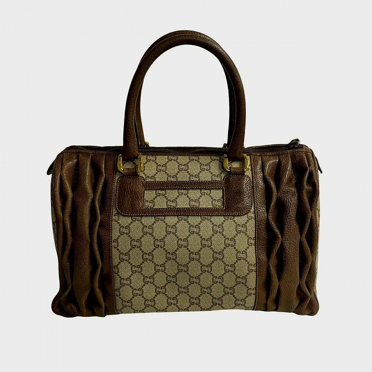 GUCCI Boston Duffel bag leather Brown