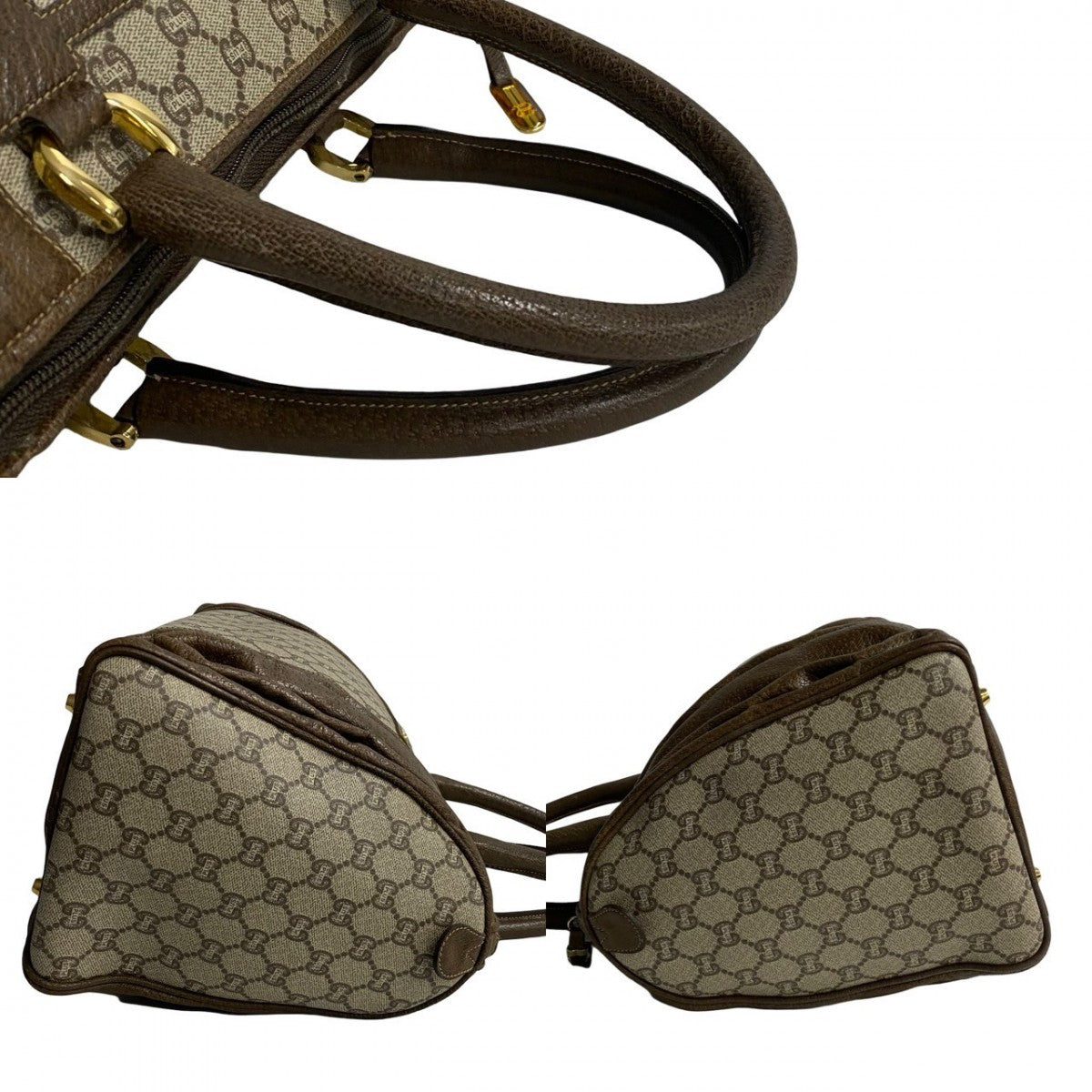 GUCCI Boston Duffel bag leather Brown