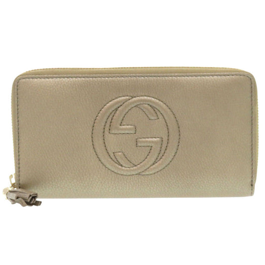 GUCCI Long Wallet Leather gold Soho