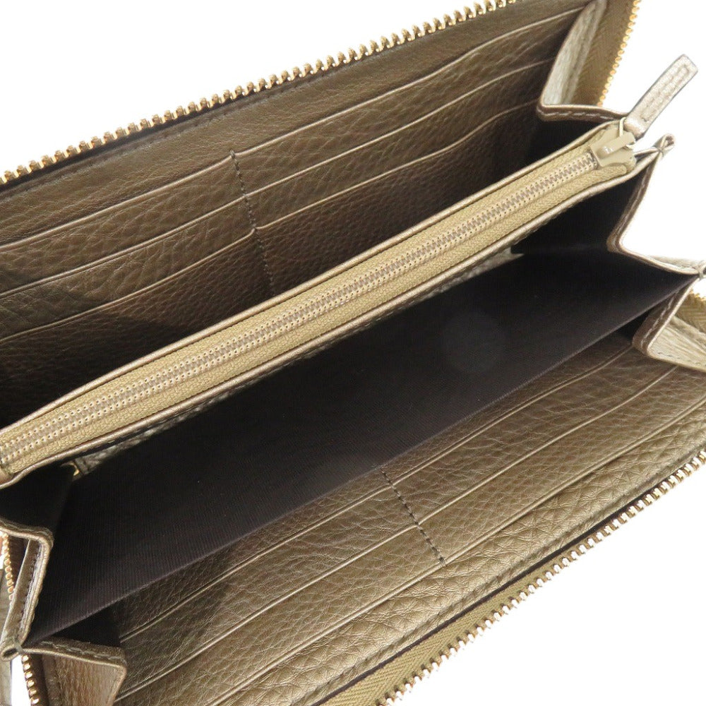 GUCCI Long Wallet Leather gold Soho