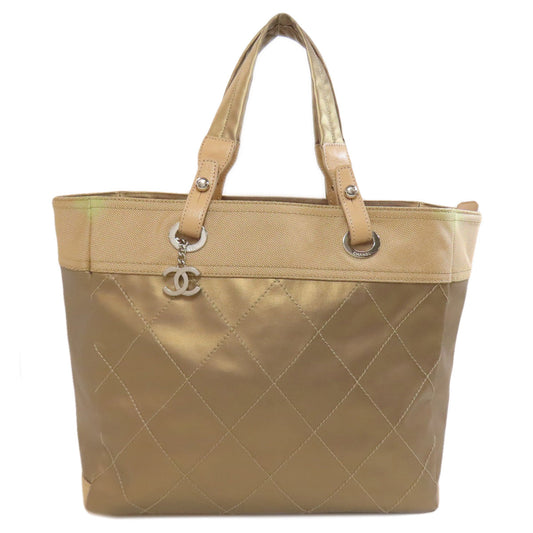 CHANEL Paris biarritz Large Tote Bag Gold