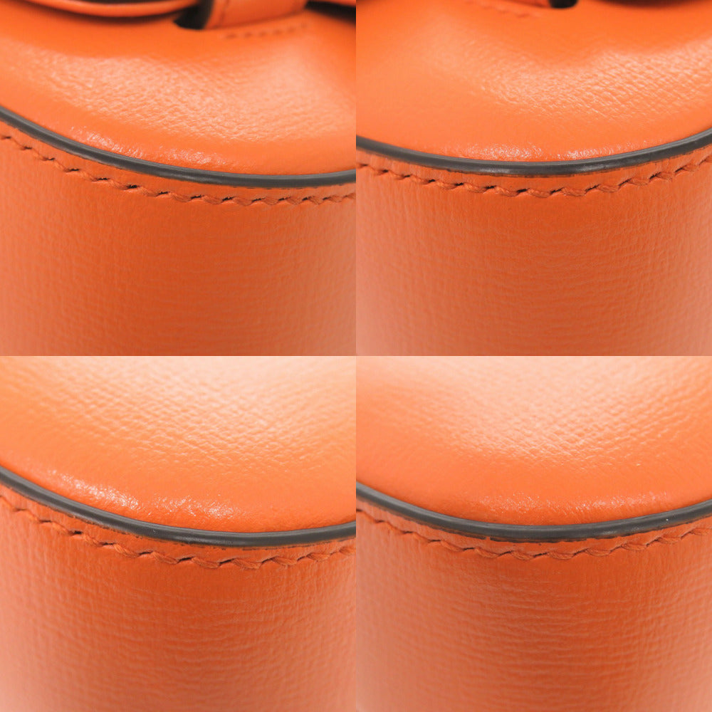 Gucci Orange Mini Leather Horsebit 1955 Web Satchel