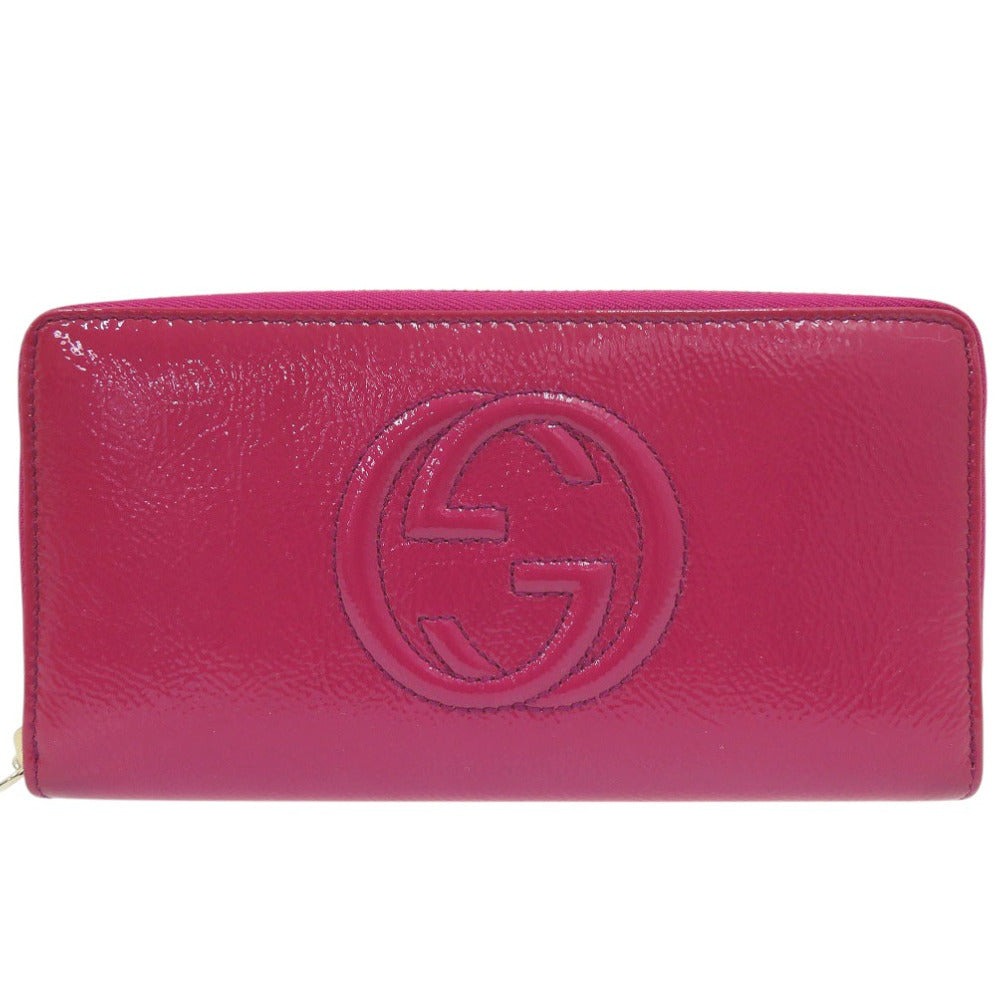GUCCI Long Wallet Patent leather purple SOHO