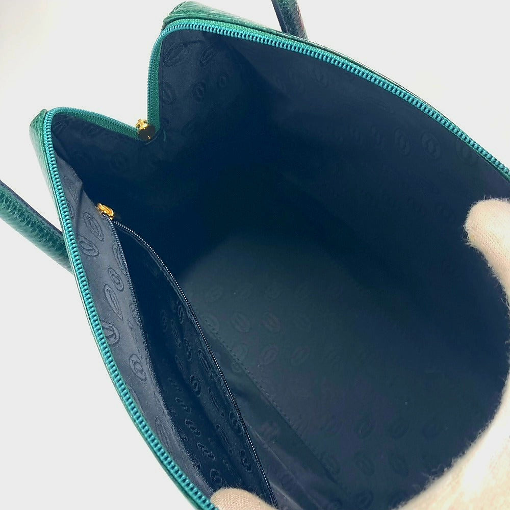 CARTIER Handbag leather green logo Top Handle