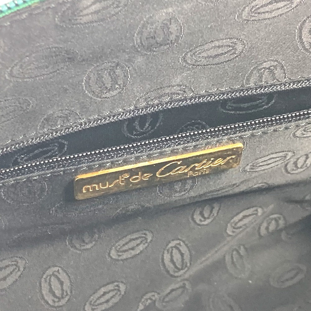 CARTIER Handbag leather green logo Top Handle