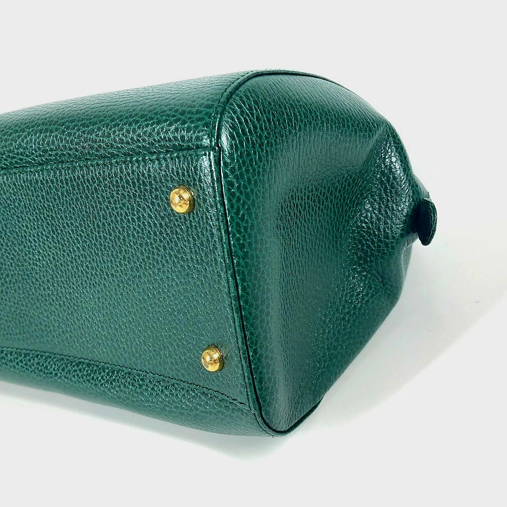 CARTIER Handbag leather green logo Top Handle