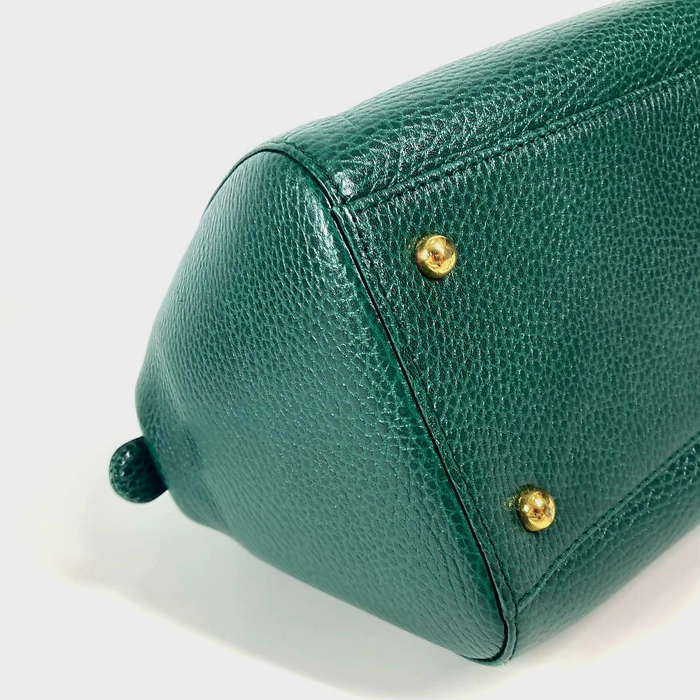 CARTIER Handbag leather green logo Top Handle
