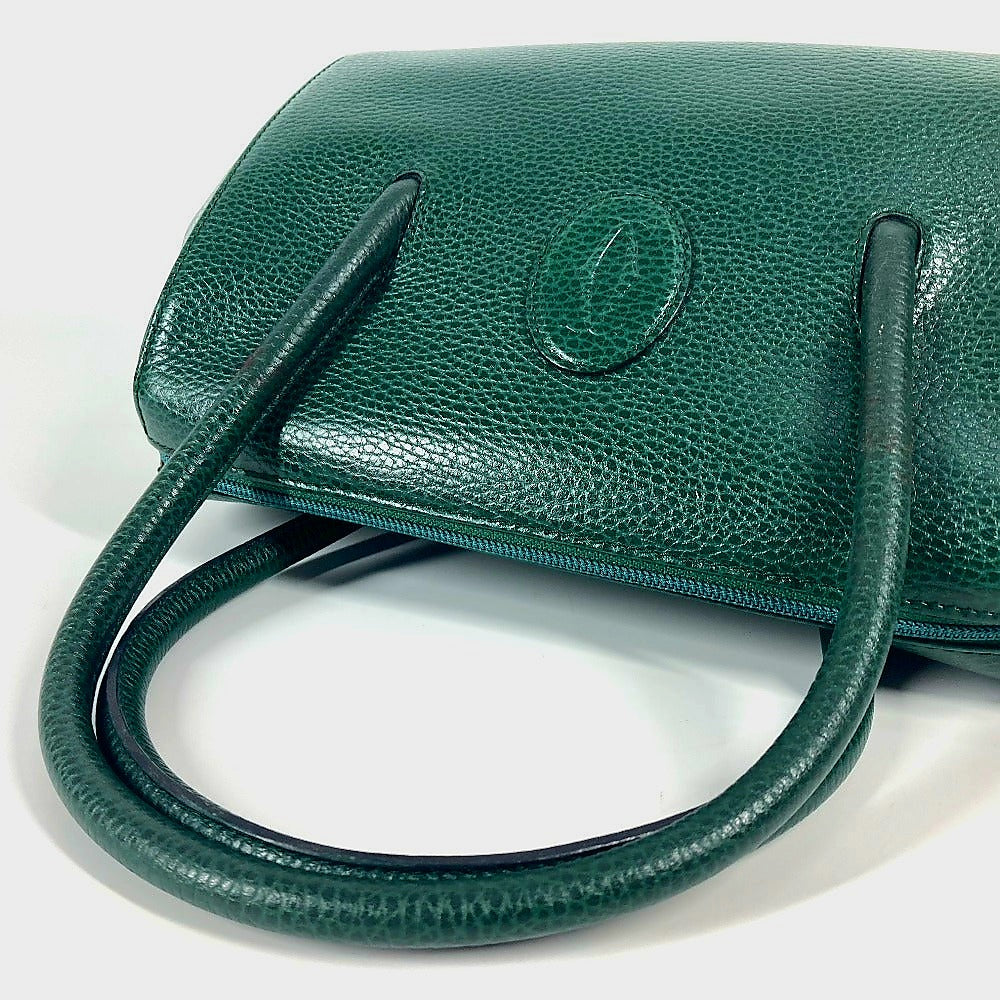 CARTIER Handbag leather green logo Top Handle