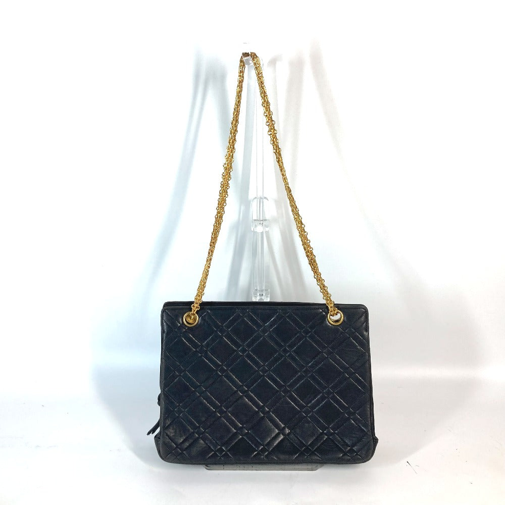 CHANEL Shoulder Bag lambskin black With Chain Bag Quilted Matelasse
