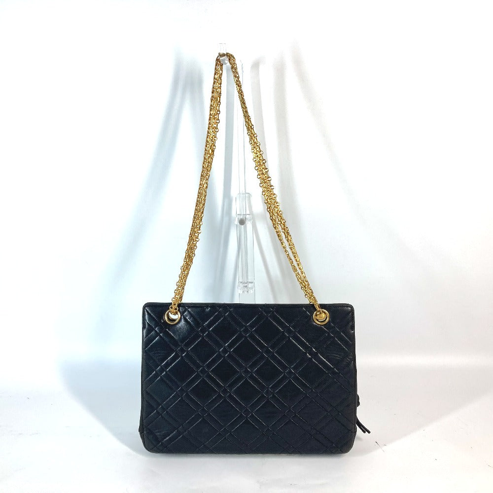 CHANEL Shoulder Bag lambskin black With Chain Bag Quilted Matelasse