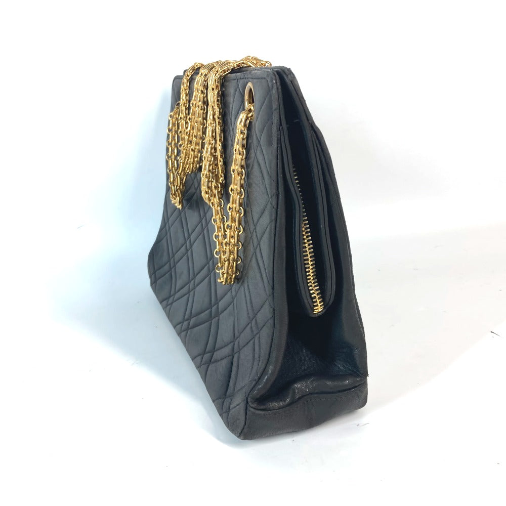 CHANEL Shoulder Bag lambskin black With Chain Bag Quilted Matelasse