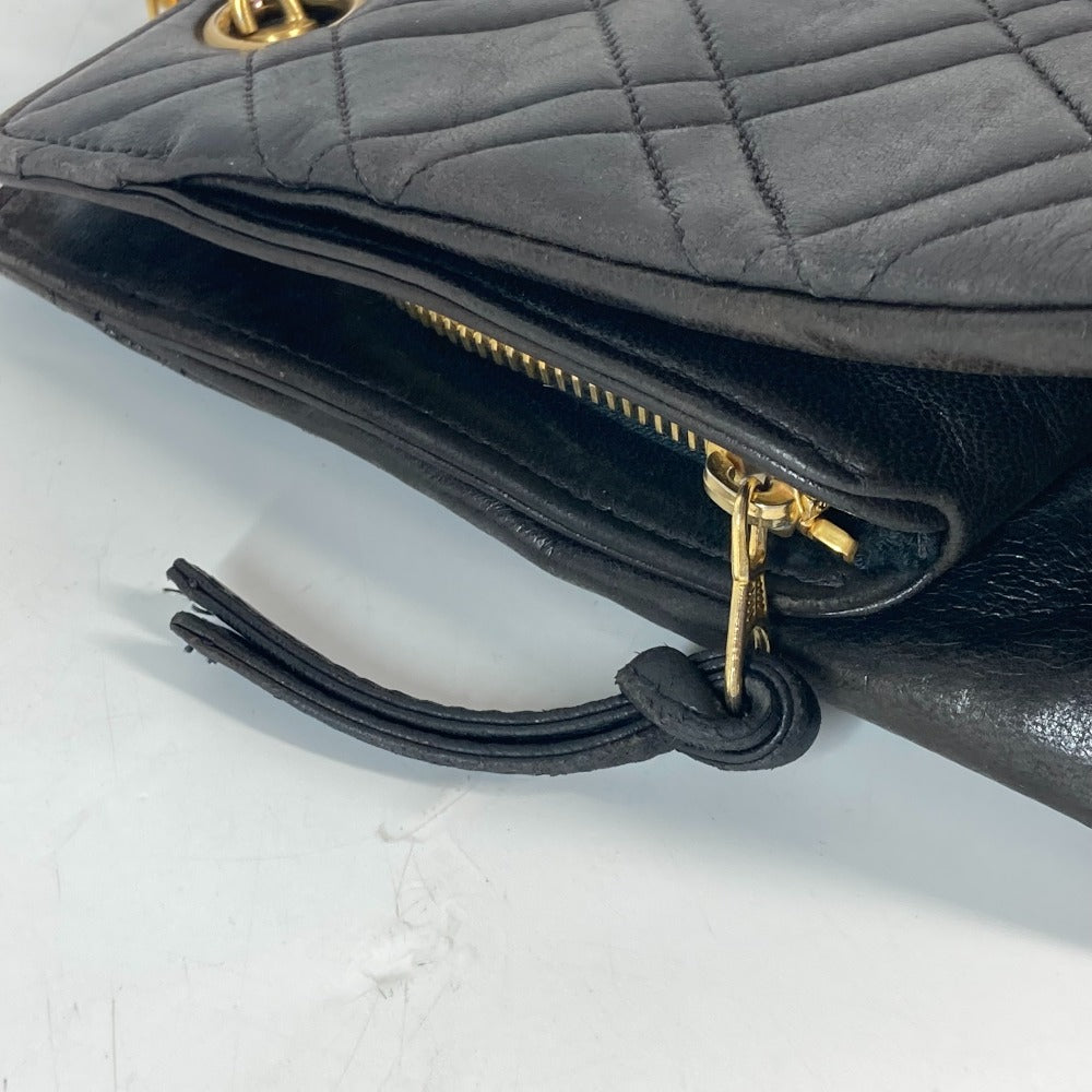 CHANEL Shoulder Bag lambskin black With Chain Bag Quilted Matelasse