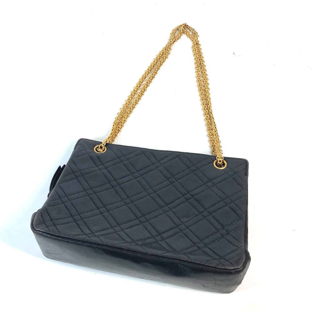 CHANEL Shoulder Bag lambskin black With Chain Bag Quilted Matelasse