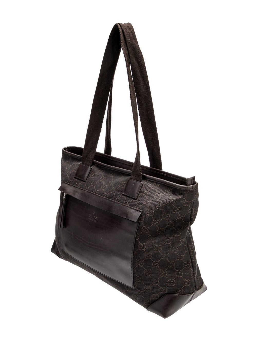 Gucci Supreme Brown GG Canvas Leather Shoulder Bag small  Tote Bag