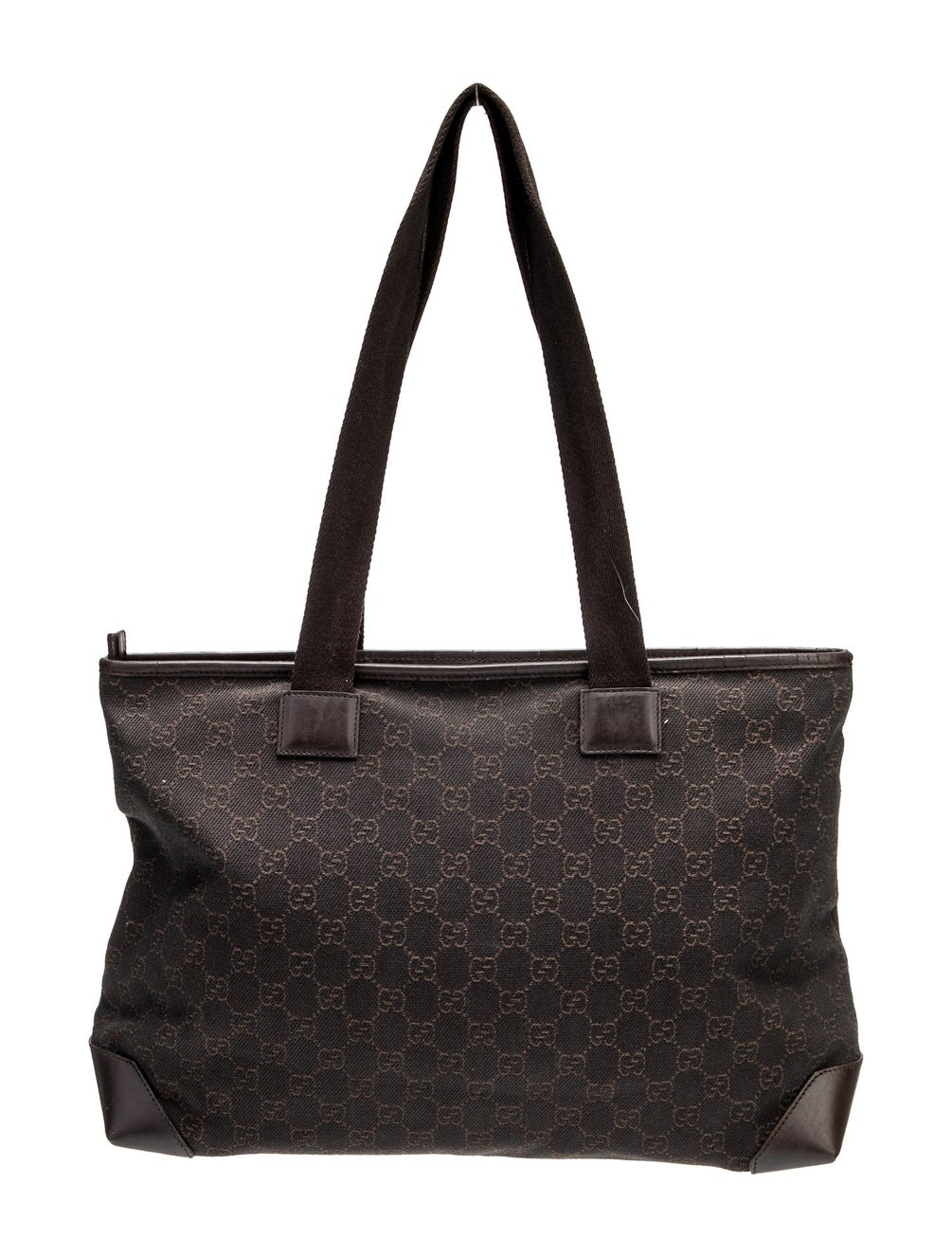 Gucci Supreme Brown GG Canvas Leather Shoulder Bag small  Tote Bag