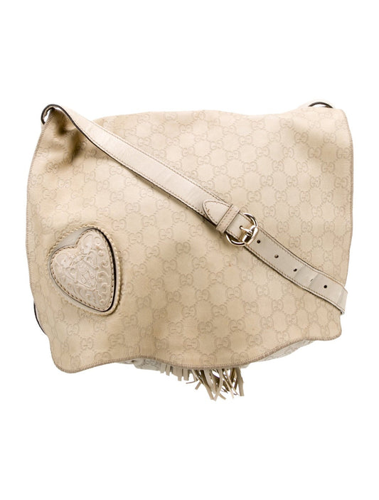 Gucci Leather Python Messenger Bag Heart