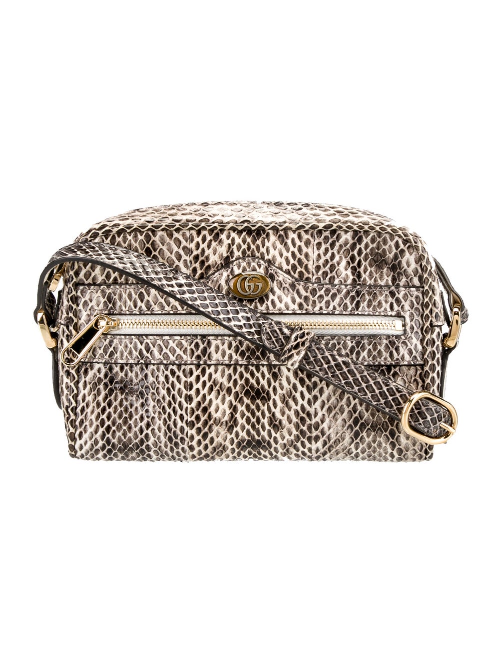 GUCCI Ophidia Phyton Leather Shoulder bag Beige