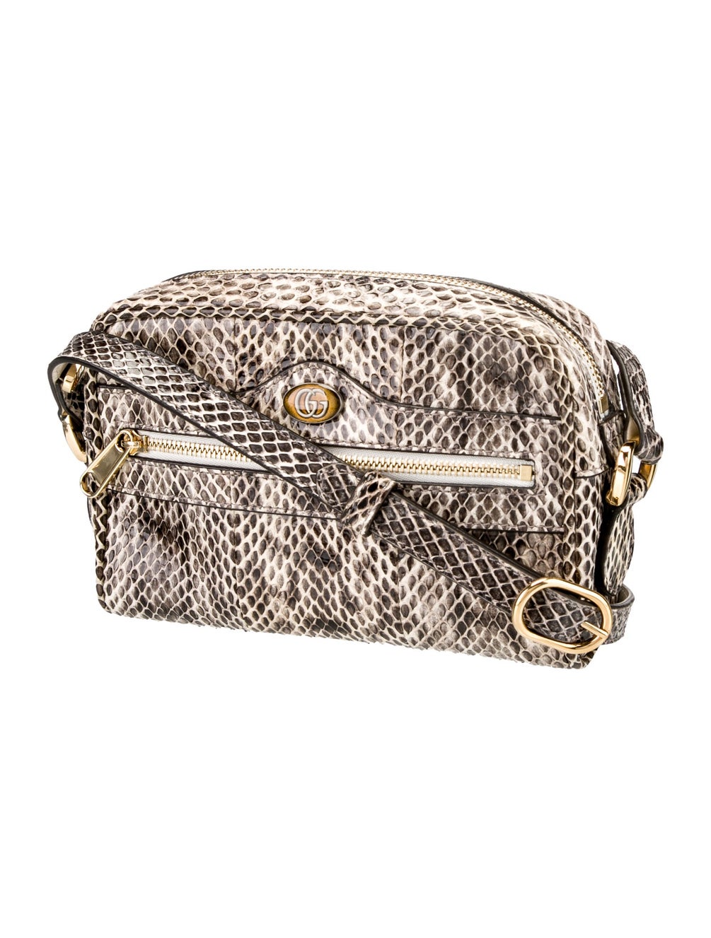 GUCCI Ophidia Phyton Leather Shoulder bag Beige