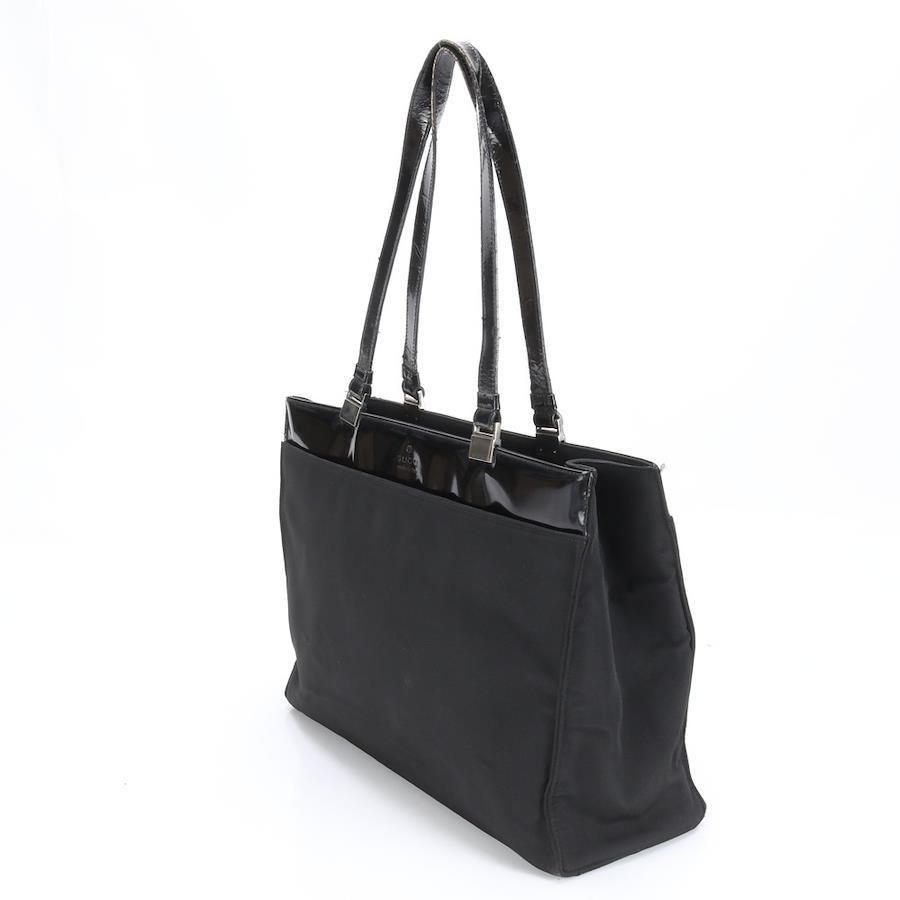GUCCI Tote Bag Leather Nylon Black