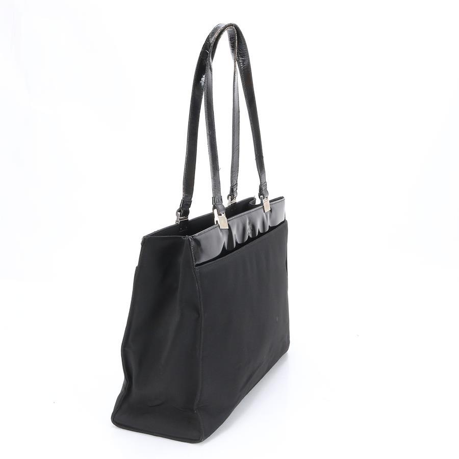 GUCCI Tote Bag Leather Nylon Black