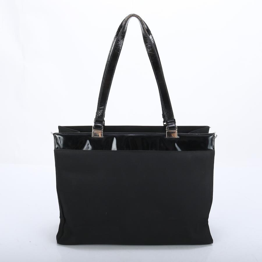 GUCCI Tote Bag Leather Nylon Black