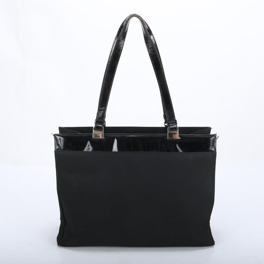 GUCCI Tote Bag Leather Nylon Black