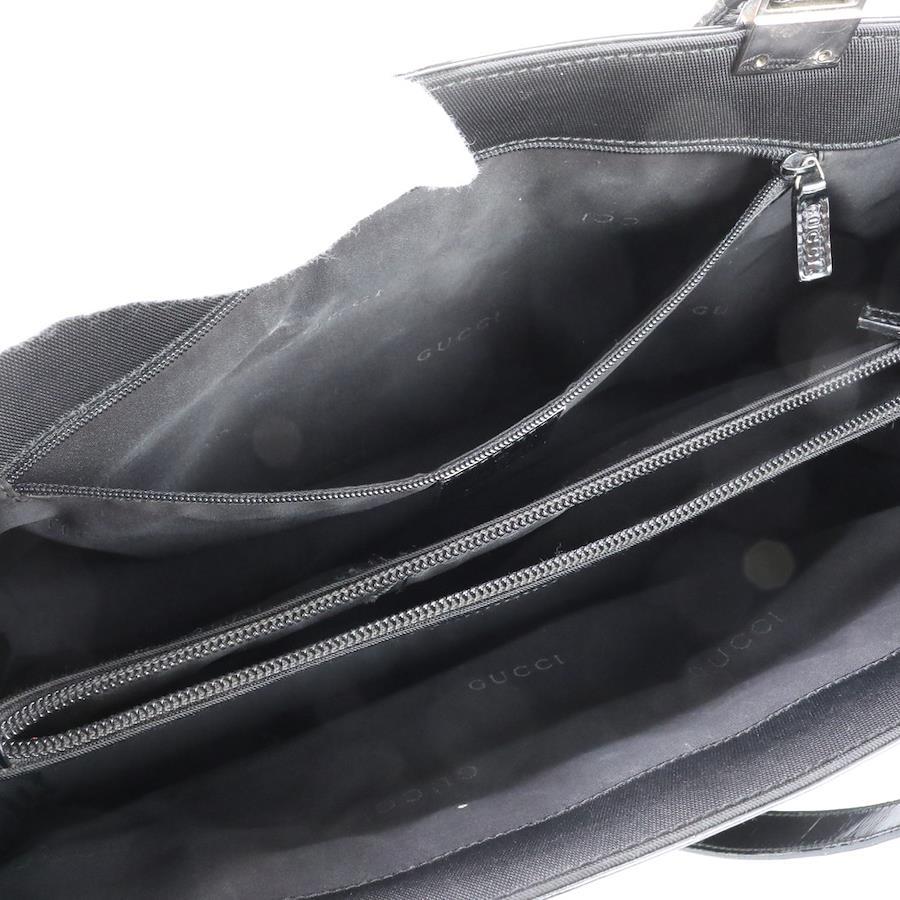 GUCCI Tote Bag Leather Nylon Black