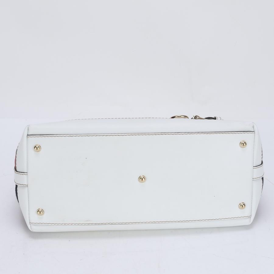 GUCCI Gucci Tote Bag Sherry Line Leather x Canvas Gray x White