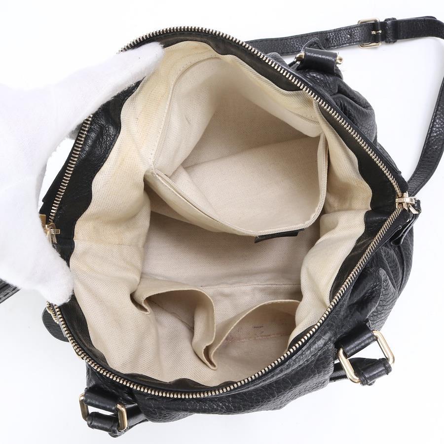 GUCCI Shoulder Bag Leather Black