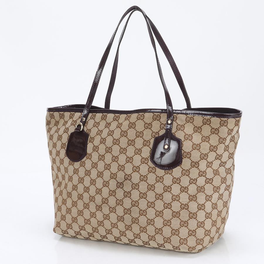 GUCCI Tote bag Leather x canvas Beige