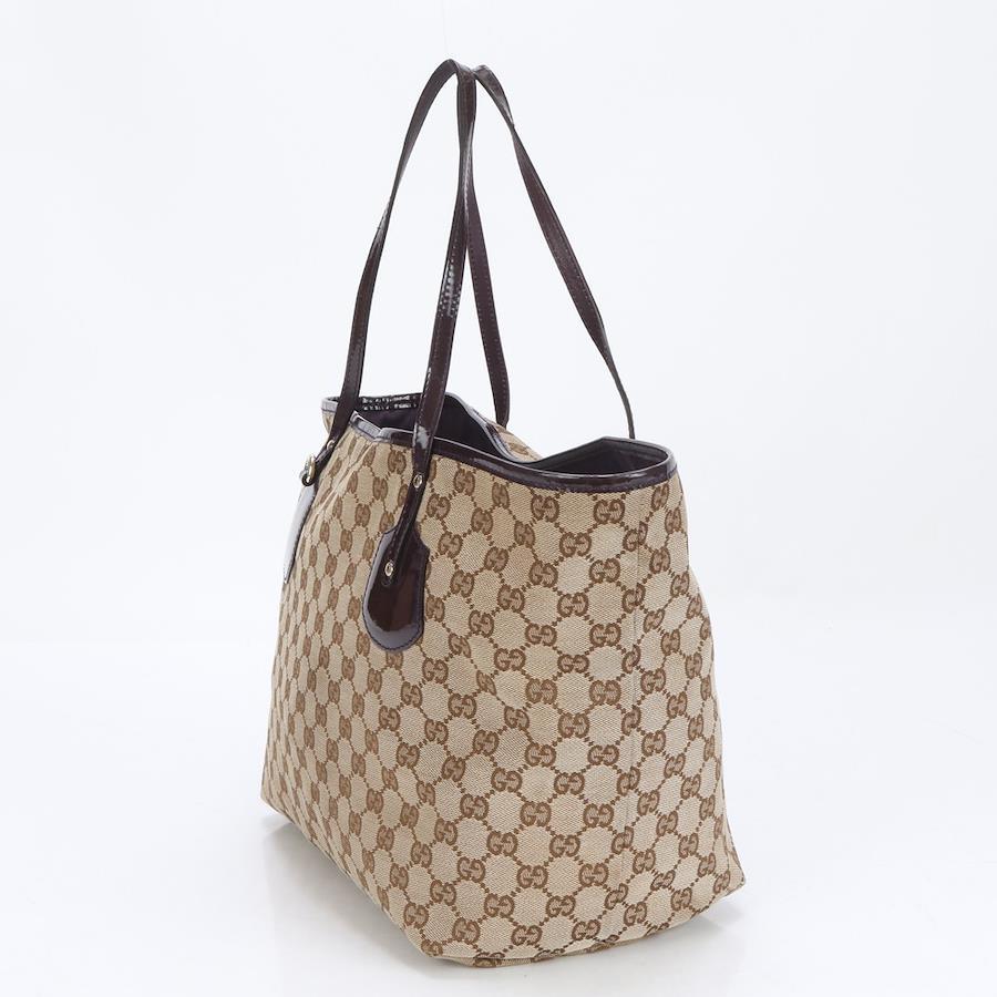 GUCCI Tote bag Leather x canvas Beige