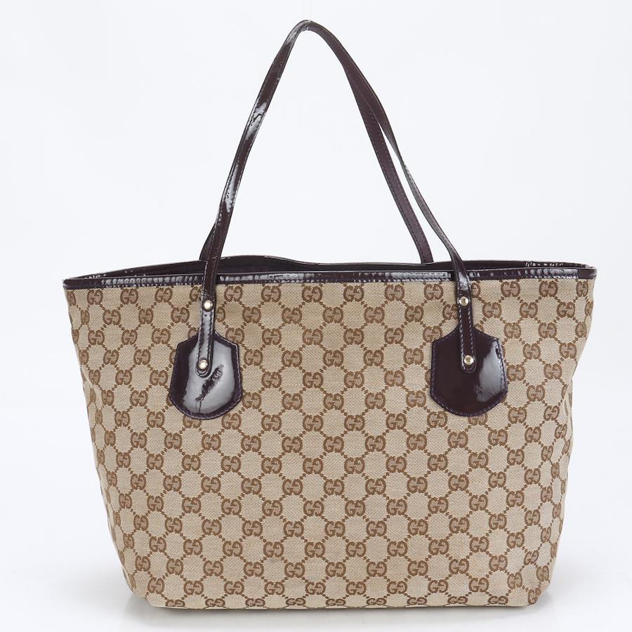 GUCCI Tote bag Leather x canvas Beige