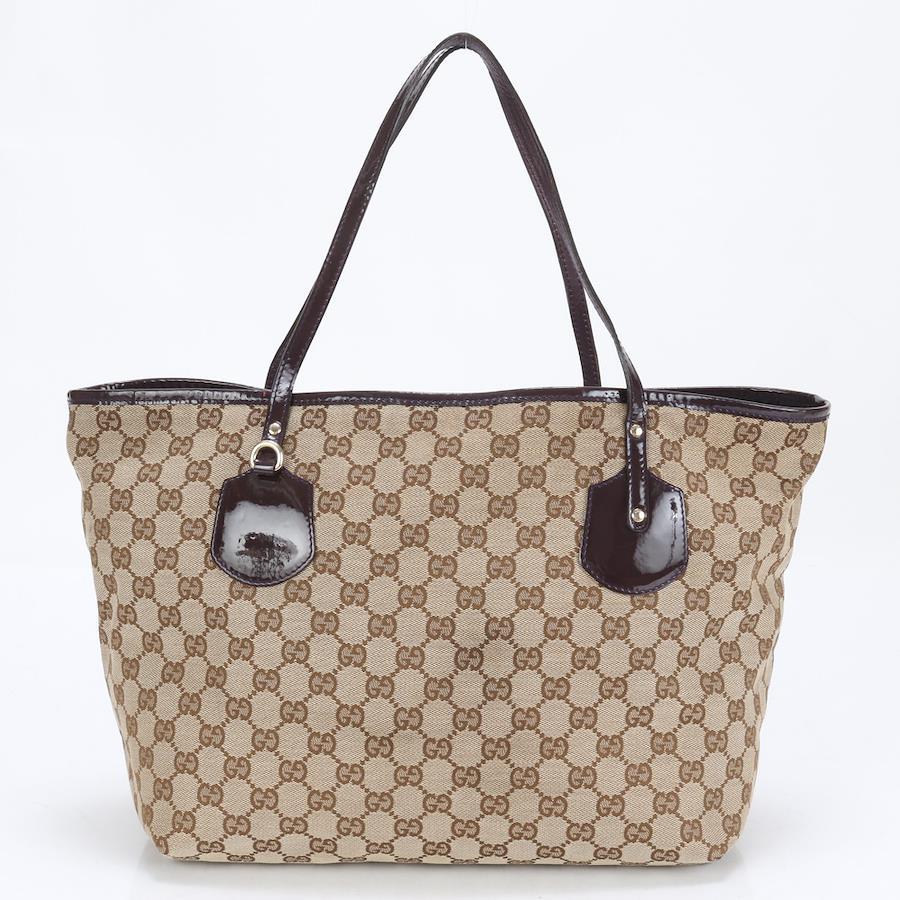 GUCCI Tote bag Leather x canvas Beige