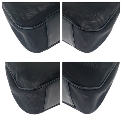 Gucci Shoulder Bag Tote Black / Silver Metal Bamboo Mesh