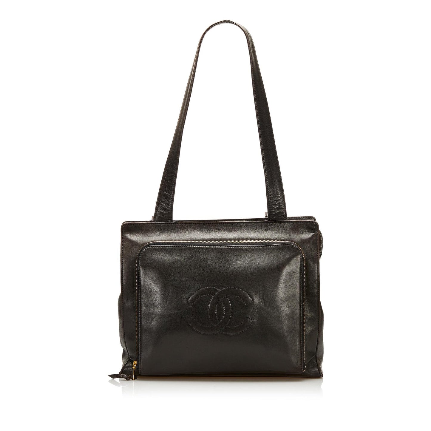 Chanel Timeless Front Pocket Shoulder Bag Chocolate Brown