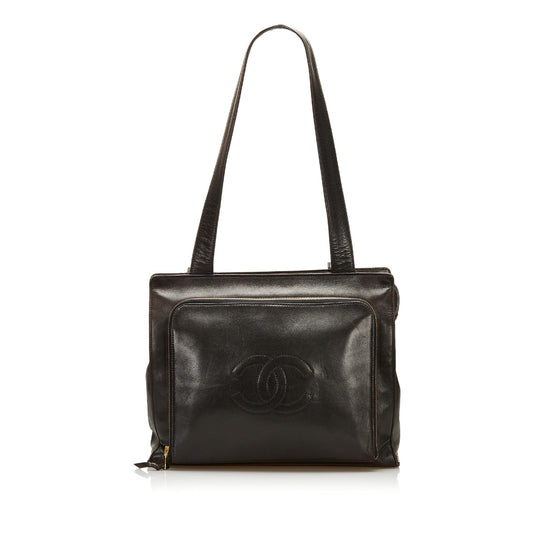 Chanel Timeless Front Pocket Shoulder Bag Chocolate Brown