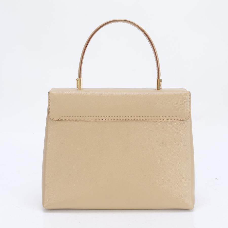 Salvatore Ferragamo handbag in beige leather with gold hardware