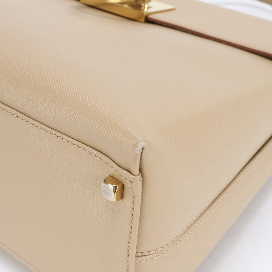 Salvatore Ferragamo handbag in beige leather with gold hardware