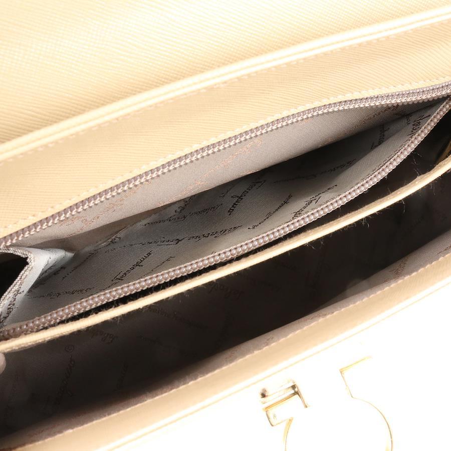 Salvatore Ferragamo handbag in beige leather with gold hardware
