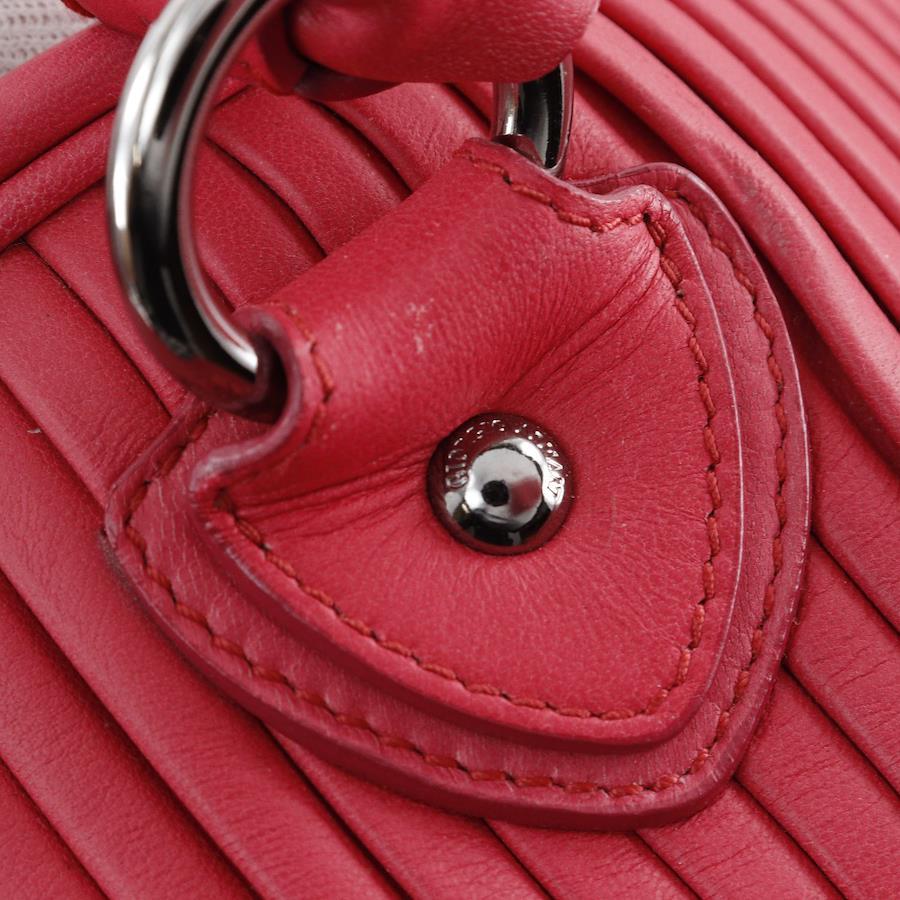 Giorgio Armani BostonTote Bag Leather Raspberry Pink Shoulder Handbag