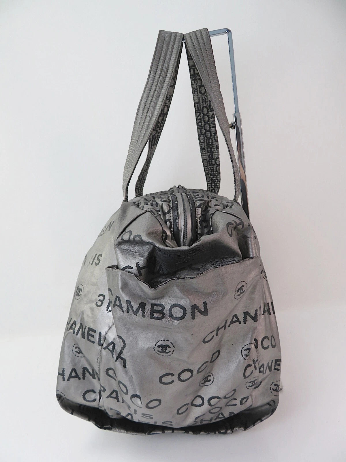 Chanel 31 Rue Cambon Silver Nylon Shoulder Bag