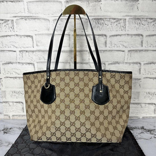 GUCCI Tote bag Leather x canvas Beige