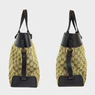Gucci Brown GG Canvas Leather Tote Bag Large