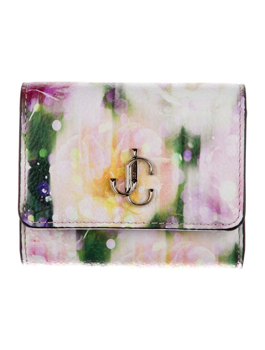 Jimmy Choo Calfskin Micro Clutch Bag Floral Leather