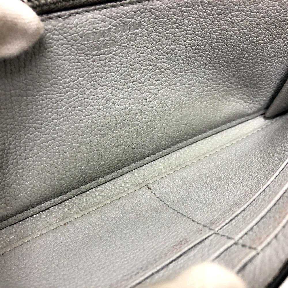 MIUMIU Long Wallet Leather Grey logo